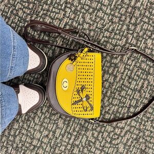 Yellow and Brown Crossbody Bag